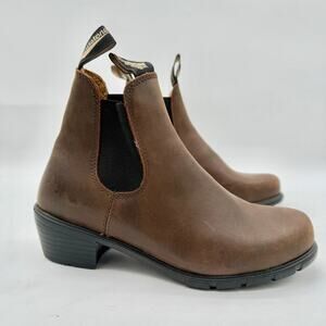 Blundstone Heeled Stout Brown Original Leather Chelsea Boots Women's 8.5